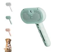 Magic Wand For Pet Hair, Pet Spray Hair Removal Comb With Steamer, 3 In 1 Massage Brushes With Handle, Furry Basics Pet Grooming Brush For Cat And Dog (Green)