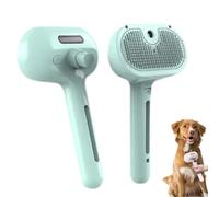 Magic Wand for Pet Hair, Pet Spray Hair Removal Comb with Steamer, 3 in 1 Massage Brushes with Handle, Rechargeable Cleaning Spray Comb for Cat and Dog (Green)