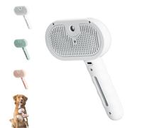Magic Wand For Pet Hair, Pet Spray Hair Removal Comb With Steamer, 3 In 1 Massage Brushes With Handle, Furry Basics Pet Grooming Brush For Cat And Dog (White)