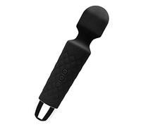 Magic Wand Massager, Wireless Handheld Personal Body Massager, 8 Powerful Vibration speeds and 20 Modes, Cordless Electric Massager Waterproof Portable Rechargeable Black