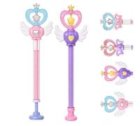 Magic Wand Water Squirter - Spinning Spray Toy, Pull-Out Fairy Wand Water Blaster, Fun Firework Splash Gun for Summer Beach Pool Party, Backyard Outdoor Games, Kids & Adults，fairy, Pink+Purple