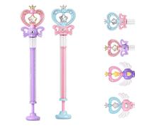Magic Wand Water Squirter - Spinning Spray Toy, Pull-Out Fairy Wand Water Blaster, Fun Firework Splash Gun for Summer Beach Pool Party, Backyard Outdoor Games, Kids & Adults，butterfly, Pink+Pyrple