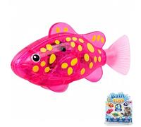 Magic Water-Activated Glowing Swimming Fish,Motorized Glow Sea Creature Robofish, Interactive Stimulating Self-Play Enrichment Toys,for Bath Pool And Aquarium Fun(A)