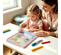 Magic Water Coloring Book, Reusable Water Doodle Pad with Refillable Water Pen for Indoor Leisure, Stress Relief, Hand Painting Hobby(Cartoon Princess)