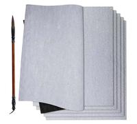 Magic Water Drawing Cloth, 6-Pack 17x13 Inch Reusable Chinese Calligraphy Paper with Brush, Magic Canvas for Water Painting, Calligraphy Practice Mat for Students & Beginners