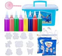 Magic Water/Elf 3D,Magic Water Gel Kit,3D Water Animal Beads Handmade To/ys,Aqua Fai/ry Water Gel Kit,Aqua Diy Squishy Making Kit,Magic Water/Elf To/y,Aqua Gelz Set(8 Bottles Gel and 10 Molds)