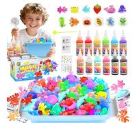 Magic Water Elf Kit, DIY Squishy Maker, Aqua Fairy Water Gel Kit for Kids, Magic Water Fairy Set for Girls and Boys Aged 6 7 8 9 10, Creative Art Craft Gift for Christmas Birthdays (blue box)