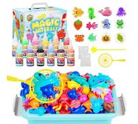 Magic Water Gel Kit for Kids, Aqua Fairy Water Elf Toys with 12 Color Gel and 12 Molds, DIY Squishy Maker Crafts Sea Creature, Creative Art Toys for Boys Girls(Blue)