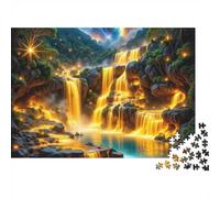 Magic Waterfall 1000 Piece Jigsaw Puzzle Paper Puzzle Game for Adults Colorful Nature Scene Focus Relax Family Home Gift 38x26cm/1000pcs