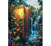 Magic Waterfall 500 Pieces Classic Jigsaw Puzzle Wild Animals Fantasy Animal Puzzle for Adults Concentration Training Wall Art Mental Exercise Halloween Premium Cardboard 500 PCS