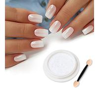 Magic White Pearl Chrome Nail Powder Solid Shell Fairy Glitter Nails Art Powder Holographic Ice Transparent Mermaid Moonlight Effect Manicure Pigment with Tool