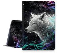 Magic White Wolf Case for iPad Pro 13 inch M4 2024, Shockproof PU Leather Folding Adjustable Stand Case with Auto Sleep/Wake for 13" iPad Pro M4 2024