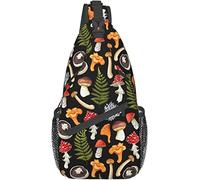 Magic Wild Mushroom Shrooms Sling Bag,Multipurpose Crossbody Shoulder Bags Travel Hiking Chest Backpack for Women Men