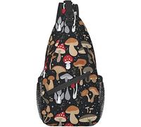 Magic Wild Mushroom Shrooms Sling Bag,Multipurpose Crossbody Shoulder Bags Travel Hiking Chest Backpack for Women Men