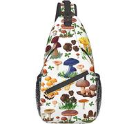 Magic Wild Mushroom Shrooms Sling Bag,Multipurpose Crossbody Shoulder Bags Travel Hiking Chest Backpack for Women Men