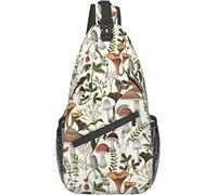 Magic Wild Mushroom Shrooms Sling Bag,Multipurpose Crossbody Shoulder Bags Travel Hiking Chest Backpack for Women Men