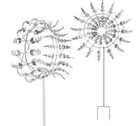 Magic Windmill Windmill, Wind Spinner Outdoor, 3D Magic and Unique Garden, 360° Dual Rotors Kinetic Wind Spinner, Wind Chime Garden Outdoor Standing for Patio, Lawn, Courtyard, Country