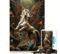 Magic Winged Unicorn in Forest 1000 Piece Jigsaw Puzzles for Adults Jigsaw Brain Think Pastime Game Real Challenge Xmas Santa Gift (38x26cm)