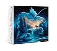Magic Winter Wonderland Puzzles for Adults 1000 Piece, Nature Leaf Landscape Reindeer Art Jigsaw Puzzles, Pretty Scenic Forest Impossible Hard Difficult Challenging Puzzle