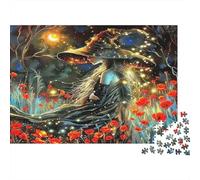 Magic Witch Enchanted Forest 1000 Piece Jigsaw Puzzle Paper for Adults Dreamy Night Art Scene Puzzle Game for Family Relaxation Gift 52x38cm/1000pcs