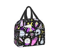 Magic Witch Goth Lunch Box Reusable Lunch Bag Insulated Meal Bags Food Container For Girls Boys Kids Men Women School Work Travel Picnic