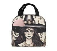 Magic Witch Witch Art Bohemian Print Portable Lunch Tote Reusable Lunch Box for Men or Women Perfect for Office/Picnic/Travel