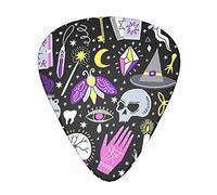 Magic Witch Witchcraft Bohemian Drawing Advanced guitar pick 12 pieces Three thicknesses for bass, electric guitar, acoustic guitar bag