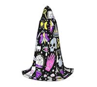 Magic Witch Witchcraft Bohemian Drawing Hooded Cape Cloak Long Cape Vampire Witch Carnival Halloween Teenager Wizard Costume Child