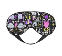 Magic Witch Witchcraft Bohemian Drawing Night Mask Soft Reversible Eye Cover Adjustable Strap Light Blocking Comfortable Rest