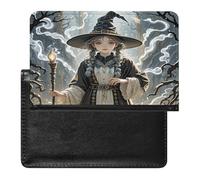 Magic Witch Witchcraft Bohemian Drawing Passport Holder Passport Cover Protector Essentials with Credit Card Slots for Women Men