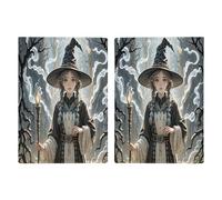 Magic Witch Witchcraft Bohemian Drawing Passport Holder Passport Wallet PU Leather Passports Protective Cover Slim Travel Accessories