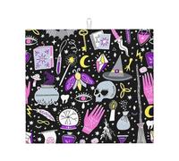 Magic Witch Witchcraft Bohemian Drawing Patterned Kitchen Absorbent mat, countertop Drain mat, Suitable for Storing Cutlery, Knives, and Cups