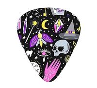 Magic Witch Witchcraft Bohemian Drawing Premium Bass Electric Guitar Picks,Guitar Plectrum For Unparalleled Musical Experience