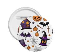 Magic Witch Witchcraft Bohemian Drawing -Print Custom Round Enamel Pin - Alloy Metal Lapel Badge For Jacket, Bag, Gift Idea.