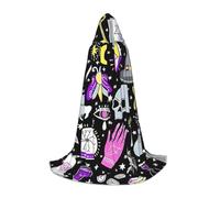 Magic Witch Witchcraft Bohemian Drawing Print Medieval Cloak Wizard Robe Cloak With Hood Renaissance Cape Halloween Costume Cosplay Prop