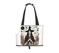 Magic Witch Witchcraft Bohemian Drawing Print Pet Tote Bag, Foldable Single Shoulder Pet Carrier For Small Pets Dogs Cats