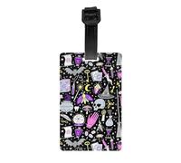 Magic Witch Witchcraft Bohemian Drawing Print Retro PVC Luggage Tag Durable Travel ID Holder for Suitcase Vintage Style Baggage Tag