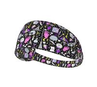 Magic Witch Witchcraft Bohemian Drawing Printed Athletic Head Wrap, Non Slip Hair Band, Keeps Sweat Out of Eyes for Yoga Gym Workout