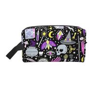 Magic Witch Witchcraft Bohemian Drawing Printed Big Capacity Storage Bag, Portable Toiletry Organizer with Secure Zipper Closure