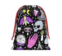 Magic Witch Witchcraft Bohemian Drawing Printed Christmas Drawstring Gift Bags For Decorating Christmas Trees Staircases And Porches Party Favors Wedding Decor & Holiday Packaging 3 Sizes