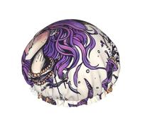 Magic Witch Witchcraft Bohemian Drawing Printed Double-Layer Waterproof Shower Cap - Reusable Spa & Face Mask Bathing Hat for Travel, Home Care & Beauty Routine