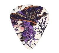 Magic Witch Witchcraft Bohemian Drawing Printed Guitar Picks 12-Piece Set - Comfortable, Versatile Plectrum for All Guitar Styles & Players
