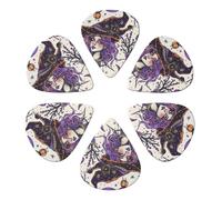 Magic Witch Witchcraft Bohemian Drawing Printed Guitar Picks 6-Pack with Holder - 0.71mm Funny Guitar Picks for Acoustic Guitar, Electric Guitar, Bass Guitar