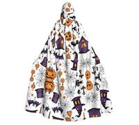 (Magic Witch Witchcraft Bohemian Drawing) Printed Hooded Cape For Adult Unisex, Thick Witch Cape Hooded Cloak for Halloween Parties Christmas Costume