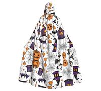 (Magic Witch Witchcraft Bohemian Drawing) Printed Hooded Cape For Adult Unisex, Witch Cape Hooded Cloak for Halloween Parties Christmas Costume