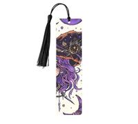 Magic Witch Witchcraft Bohemian Drawing Printed Metal Bookmarks S - Black Lightweight Aluminium Book Marker for Books, Journals & Gifts, Ideal Book Lovers, Holiday Decor & Crafts