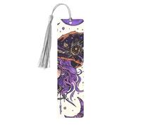 Magic Witch Witchcraft Bohemian Drawing Printed Metal Bookmarks S - Gray Lightweight Aluminium Book Marker for Books, Journals & Gifts, Ideal Book Lovers, Holiday Decor & Crafts