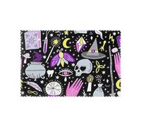 Magic Witch Witchcraft Bohemian Drawing Printed Placemats Set of 4, Non-Slip Heat Insulating Washable Table Mats for Kitchen Dinning Gifts, Easy Clean, 45x30 CM