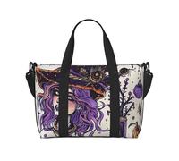Magic Witch Witchcraft Bohemian Drawing Printed Travel Bag Duffle Bag for Men Women, Large Water Resistant Gym Bag Weekend Holdall Bag with Shoulder Strap
