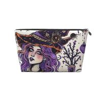 Magic Witch Witchcraft Bohemian Drawing Printed Travel Cosmetic Bags with Silver Zipper Makeup Organizer Cosmetic Case Toiletry Bag for Women Mom Girls